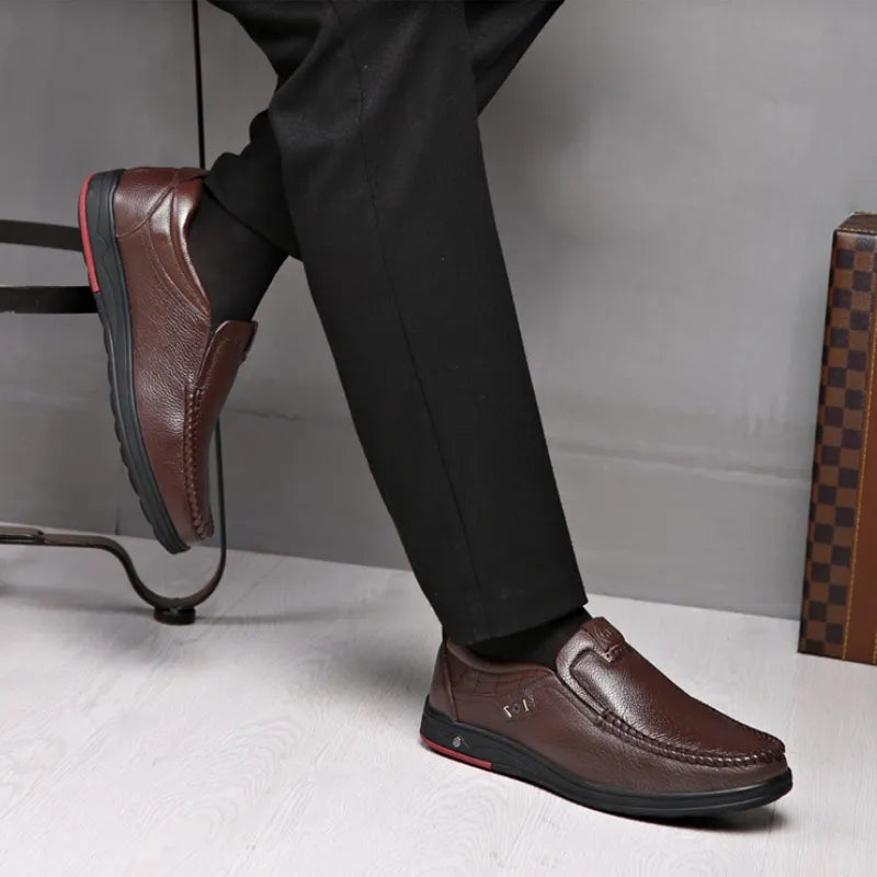 Zapatos ortopédicos de cuero para negocios británicos para hombre