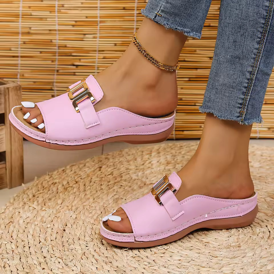 Women's Platform Slippers Comfortable Open-Heel Sandals Casual Sandals Plus Size