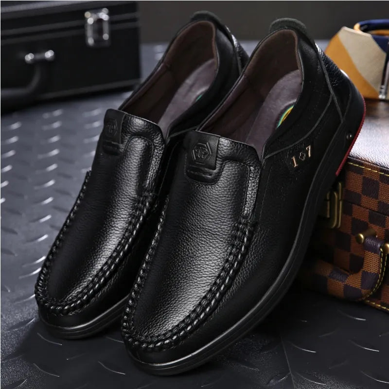 Zapatos ortopédicos de cuero para negocios británicos para hombre