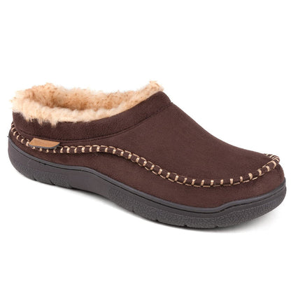 🎁Winter Sale 50% Off🎄Men's Non-Slip Warm Plush Wide Toes Slip-On Slippers