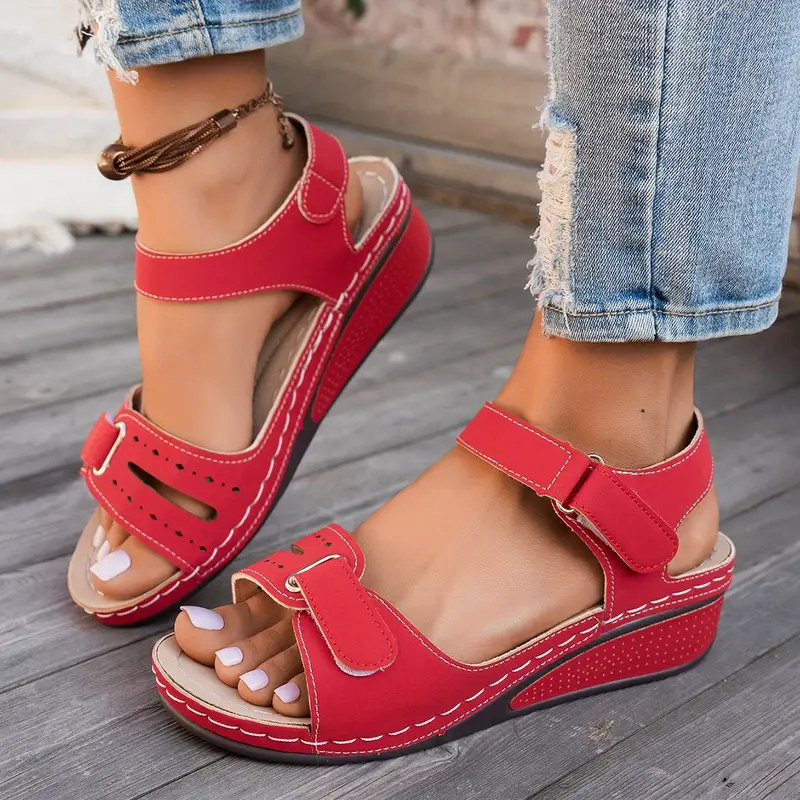 Last day Promotion 49%❤️ Women's Wedge Platform Sandals with Adjustable Strap