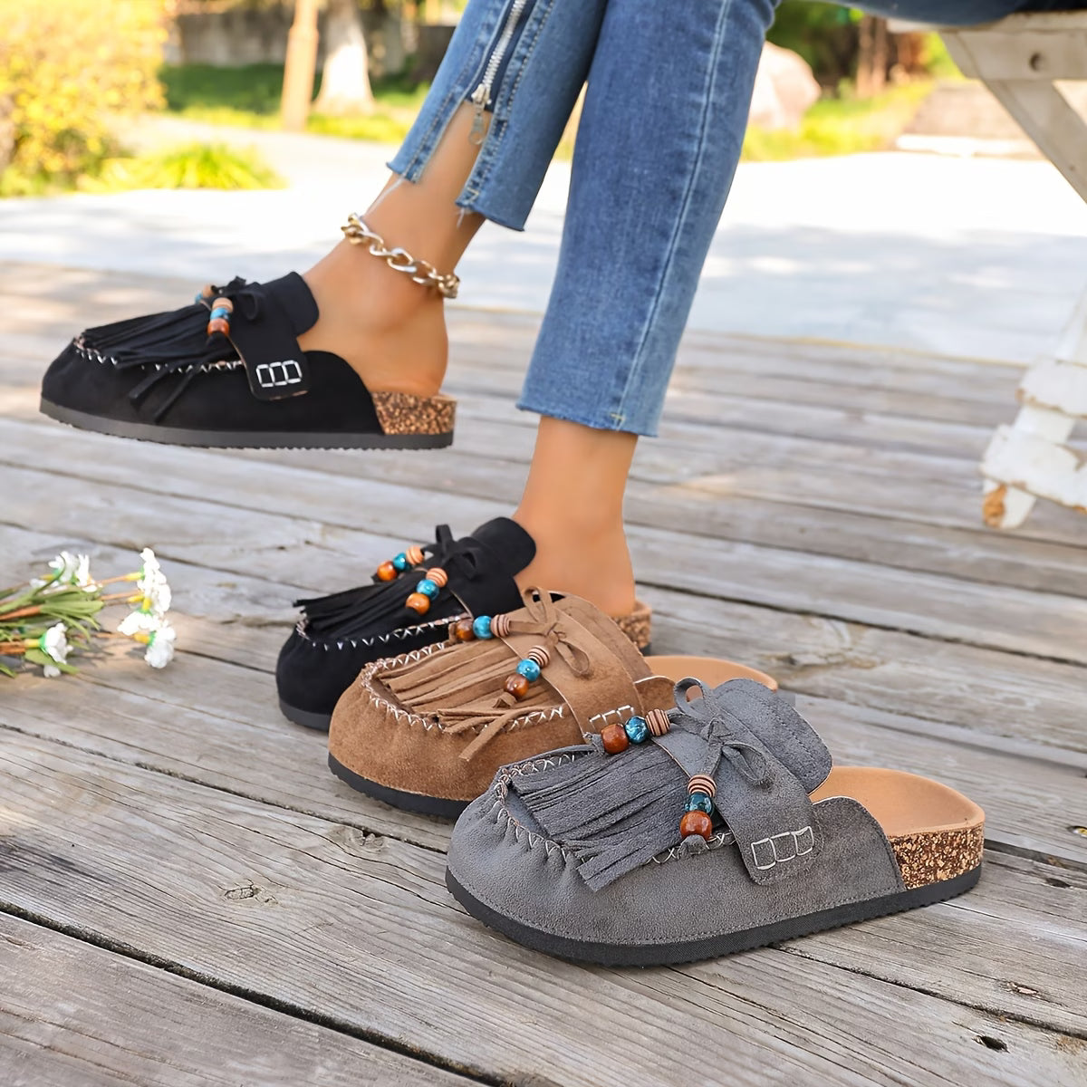 Women's Slip-on Shoes, Wedge Heel Thick Soled Sandals