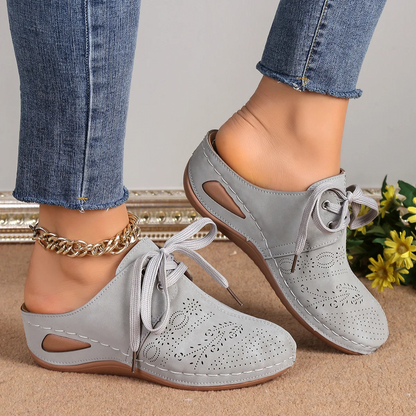 Summer Sale 50% Off❤️Women’s Summer Comfort Orthopedic Mule Sandals,  Slip-On, Round Toe with Lace-Up Design