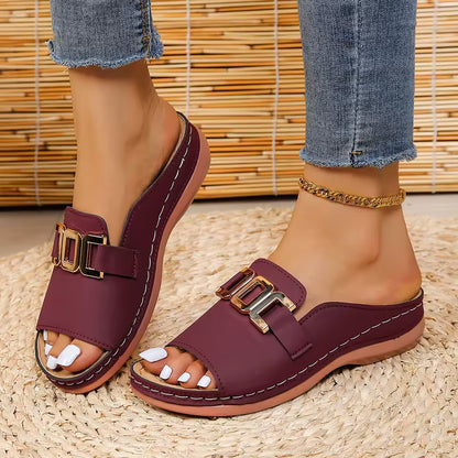 Women's Platform Slippers Comfortable Open-Heel Sandals Casual Sandals Plus Size