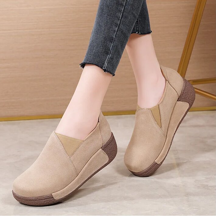 Spring & Summer 50% Off💝 Women’s Orthopedic Flats Platform Walking Shoes, Comfort Leather Loafers