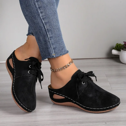 Summer Sale 50% Off❤️Women’s Summer Comfort Orthopedic Mule Sandals,  Slip-On, Round Toe with Lace-Up Design