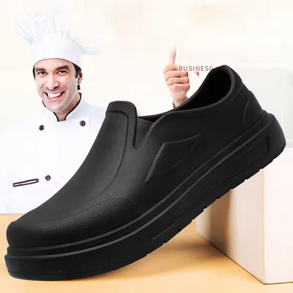 Men's Lightweight Slip-On Work Shoes – Oil Resistant, Easy to Clean Kitchen Work Footwear