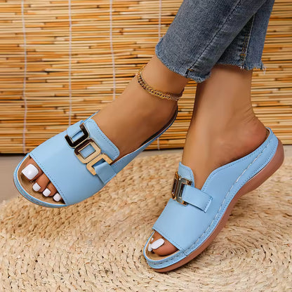 Women's Platform Slippers Comfortable Open-Heel Sandals Casual Sandals Plus Size