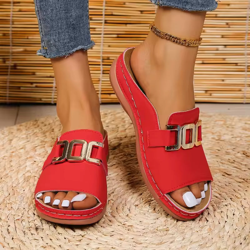 Women's Platform Slippers Comfortable Open-Heel Sandals Casual Sandals Plus Size