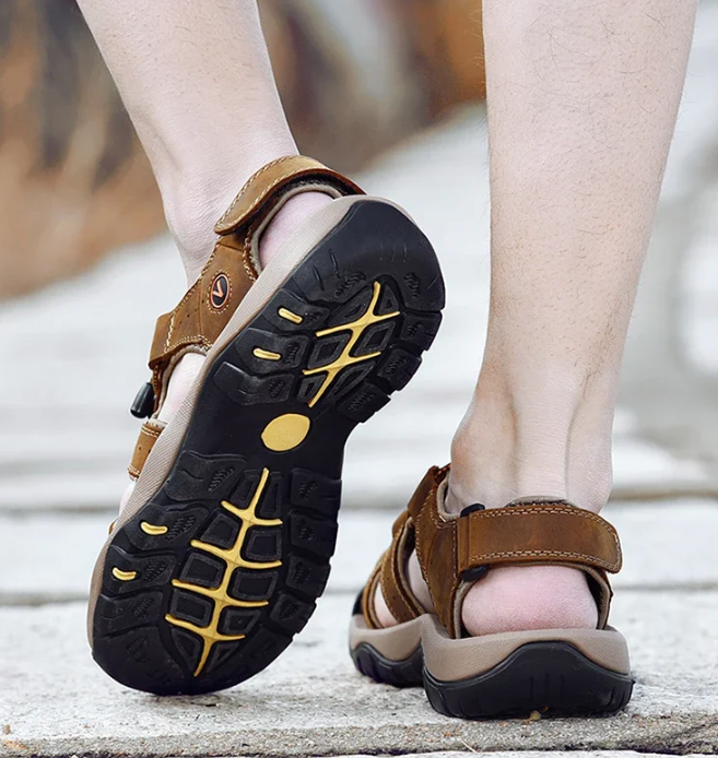 On This Week Sale off 50%🔥 Men's Outdoor Leather Orthopedic Summer Sandals