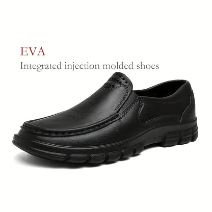 Men’s Black EVA Slip-on Work Shoes - Comfortable Chef Shoes for Driving and Office Use, All-Season Casual Footwear