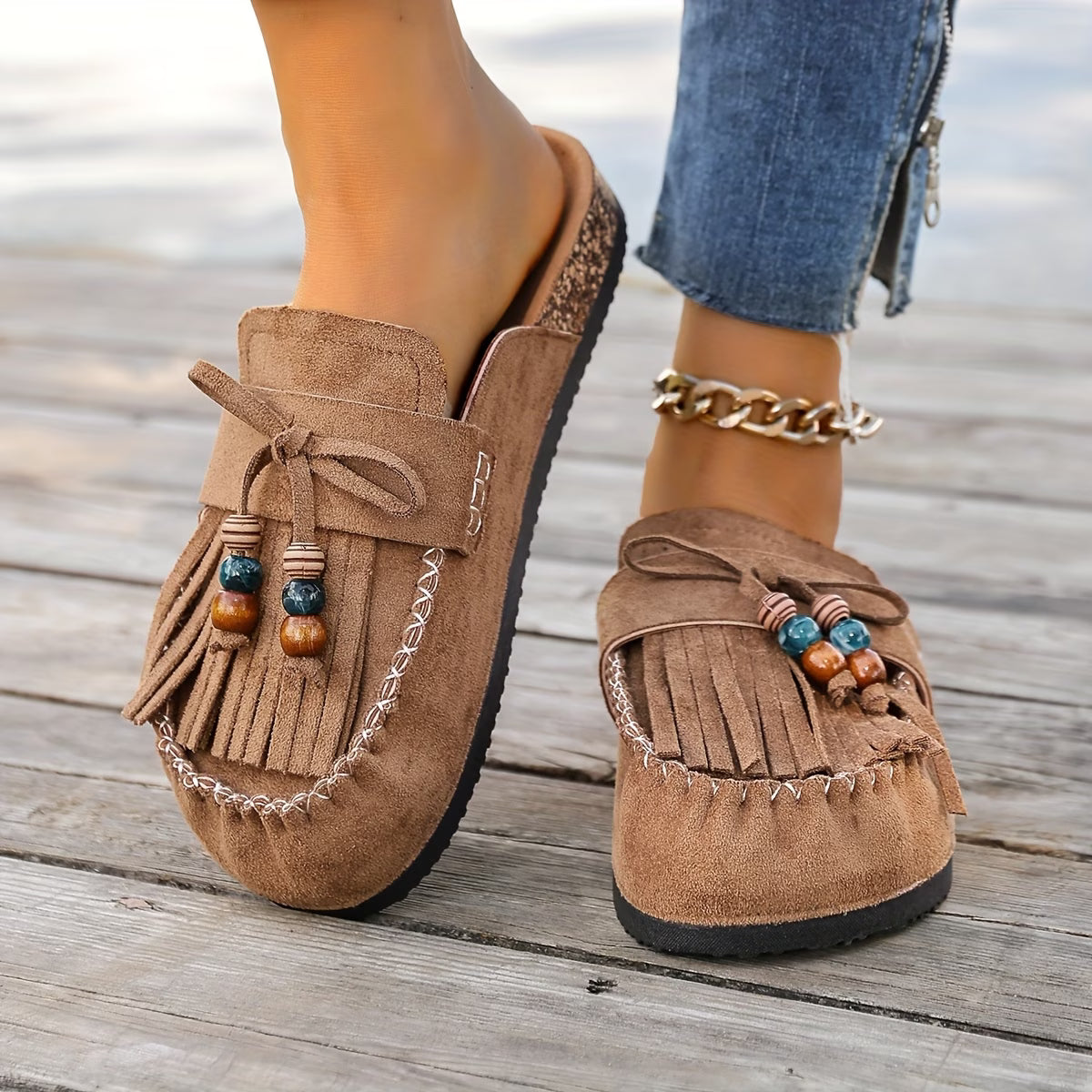 Women's Slip-on Shoes, Wedge Heel Thick Soled Sandals