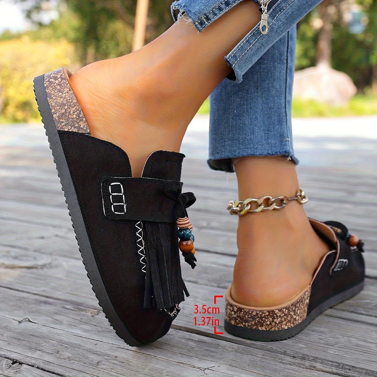 Women's Slip-on Shoes, Wedge Heel Thick Soled Sandals