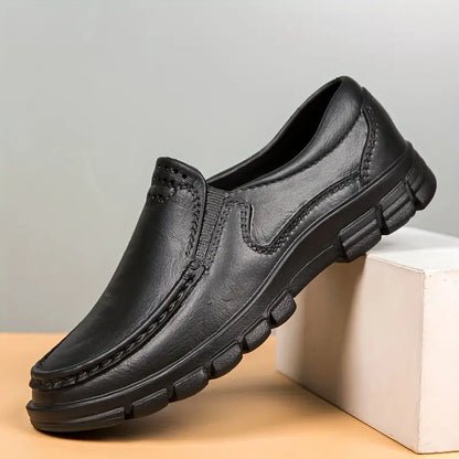 Men’s Black EVA Slip-on Work Shoes - Comfortable Chef Shoes for Driving and Office Use, All-Season Casual Footwear