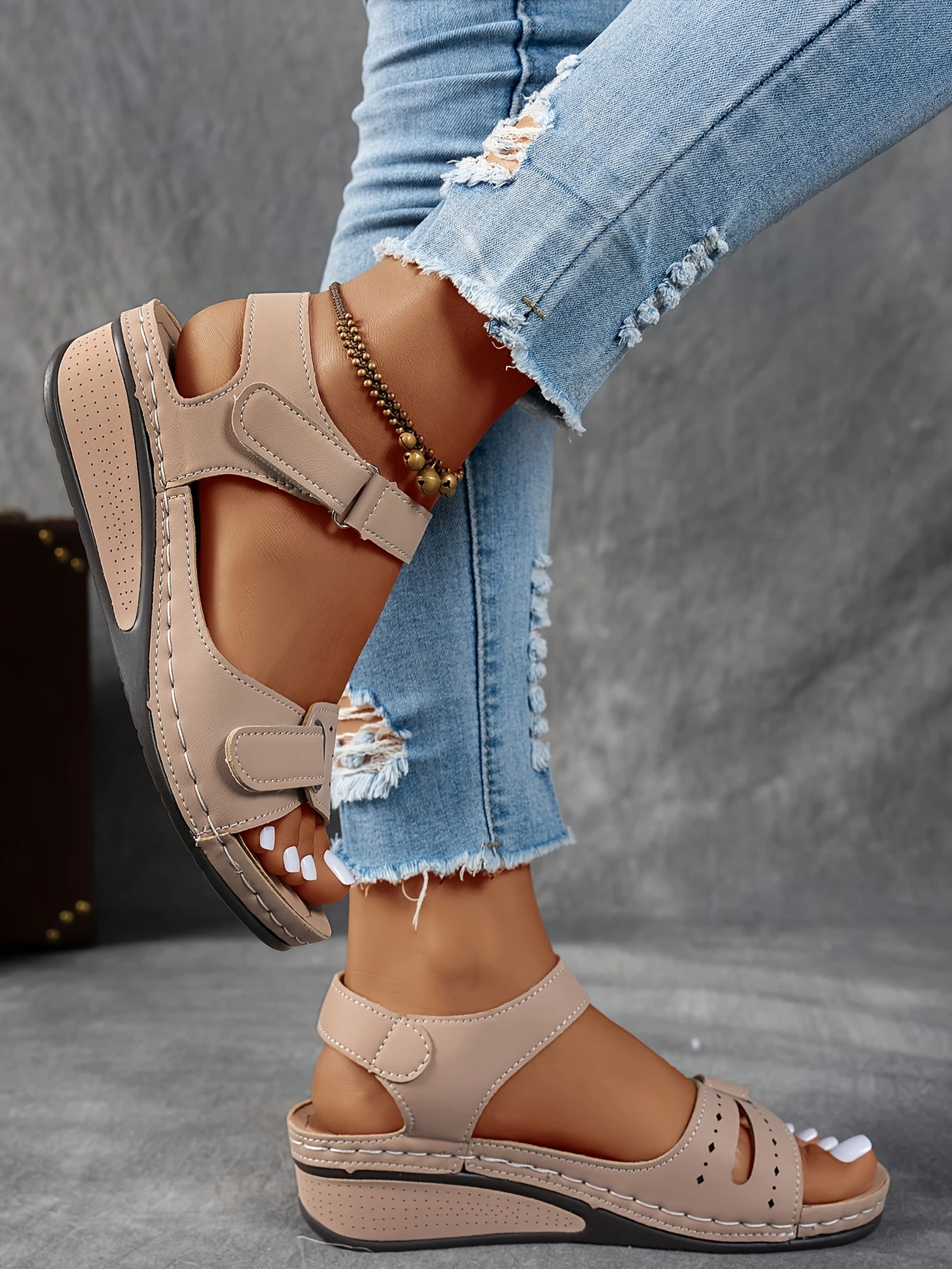 Last day Promotion 49%❤️ Women's Wedge Platform Sandals with Adjustable Strap
