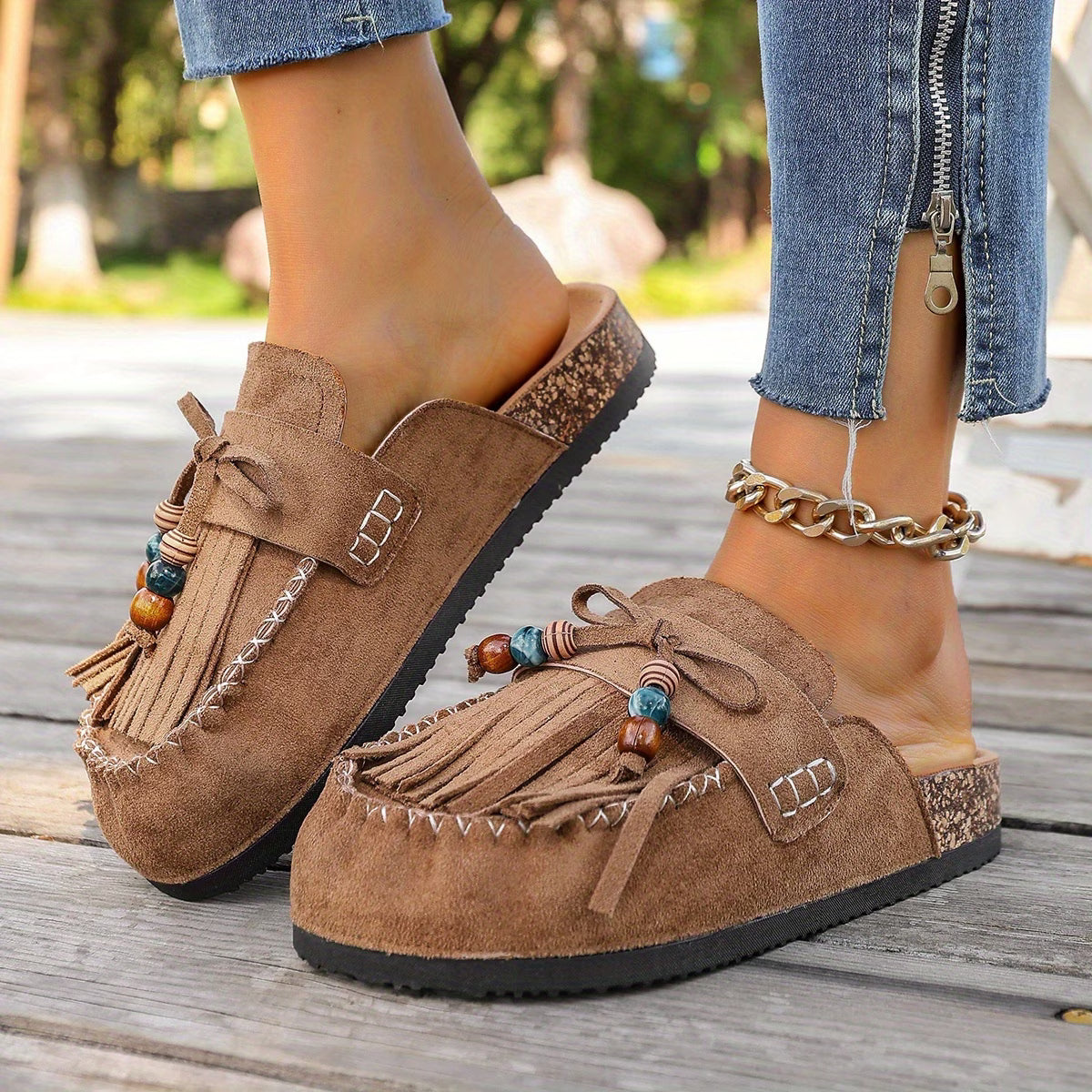 Women's Slip-on Shoes, Wedge Heel Thick Soled Sandals